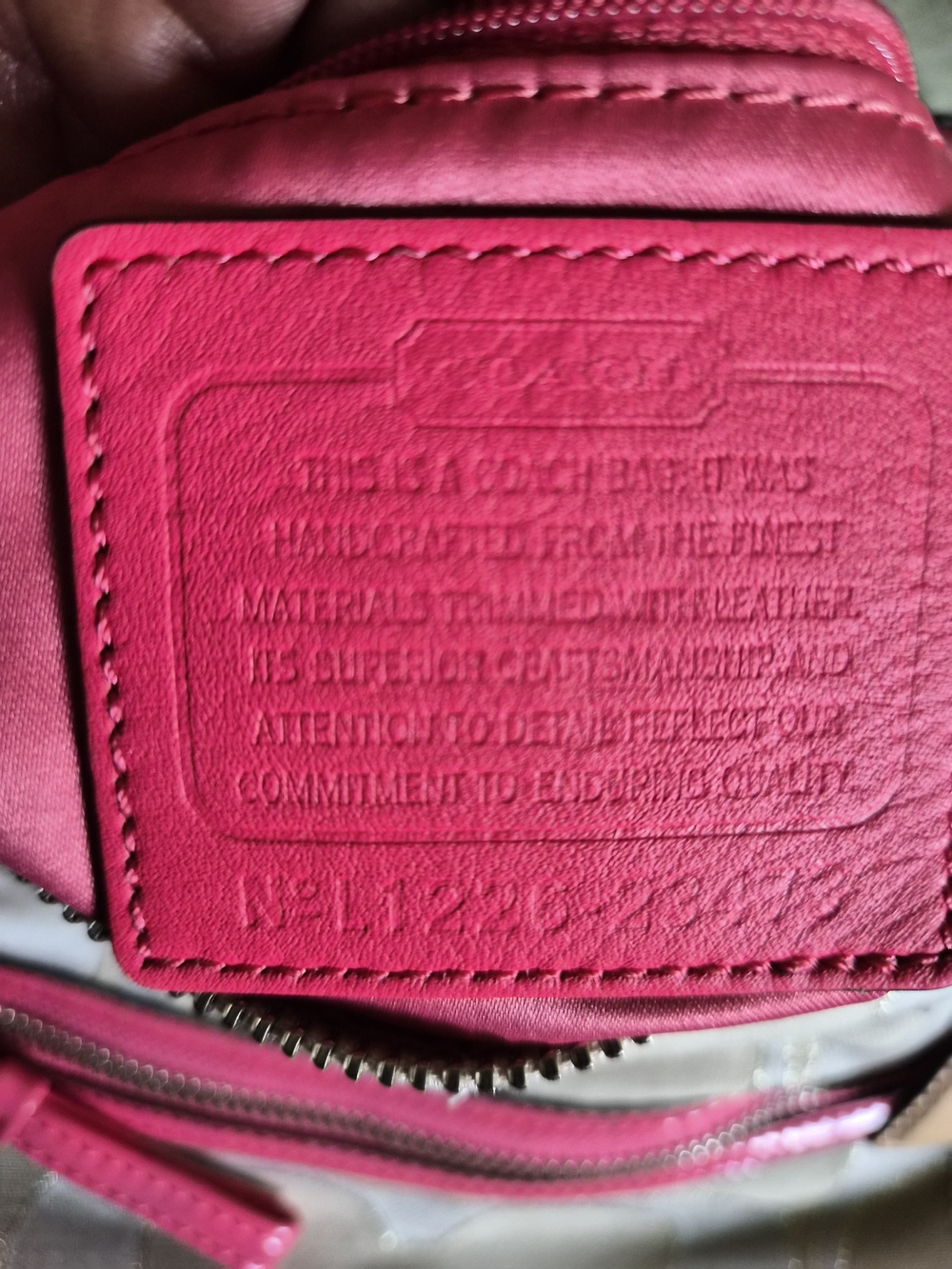 Coach Poppy Metallic Signature Sateen Small Tote Bag - Picture 6 of 7